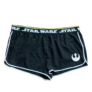 Disney Parks Shorts WMNS XXL Black Star Wars Rebel Logo Running Lounge Sporty‎